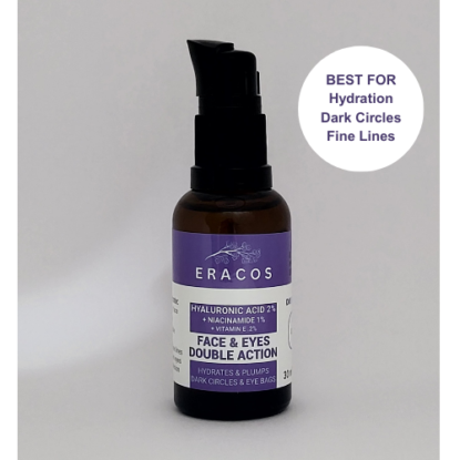 Double Action Face & Eyes - Hyaluronic Acid 2% + Niacinamide 1% + Vitamin E .2% + Niacinamide Serum Cocktail (30ml)