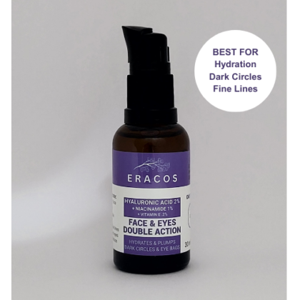 Double Action Face & Eyes - Hyaluronic Acid 2% + Niacinamide 1% + Vitamin E .2% + Niacinamide Serum Cocktail (30ml)