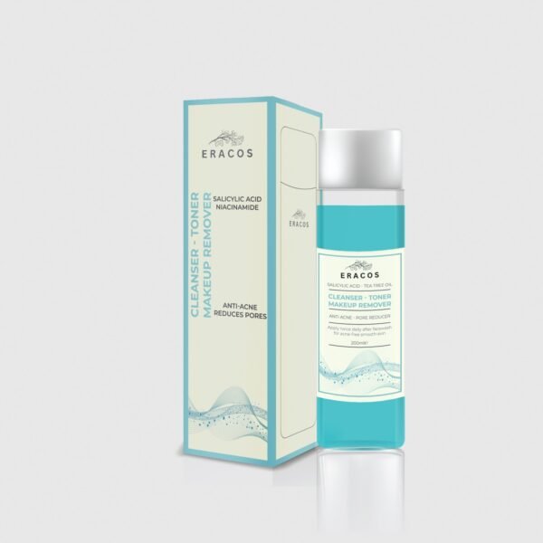 ERACOS AA CLEANSER+TONER ANTI ACNE CLEANSER+TONER+MAKEUP REMOVER ANTI-ACNE – CLEARS PORES – OIL BALANCE