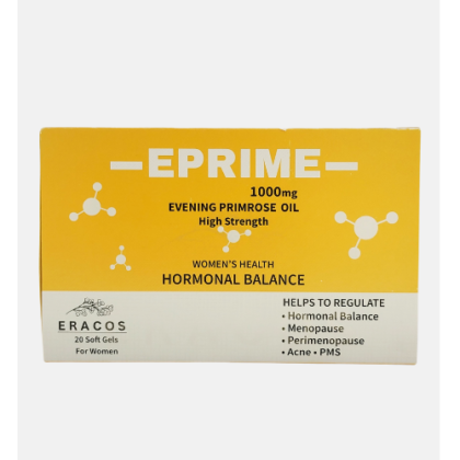 Eracos EPRIME | High Strength Evening Primrose Oil (1000mg) | For Women | 20 Soft Gels