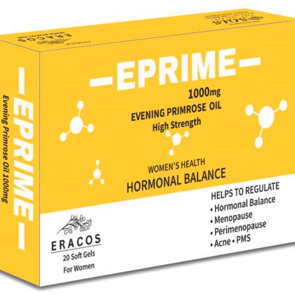 Eracos EPRIME | High Strength Evening Primrose Oil (1000mg) | For Women | 20 Soft Gels